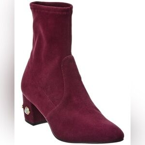 Stuart Weitzman Allshine 60 Suede Bootie Burgundy Size 8